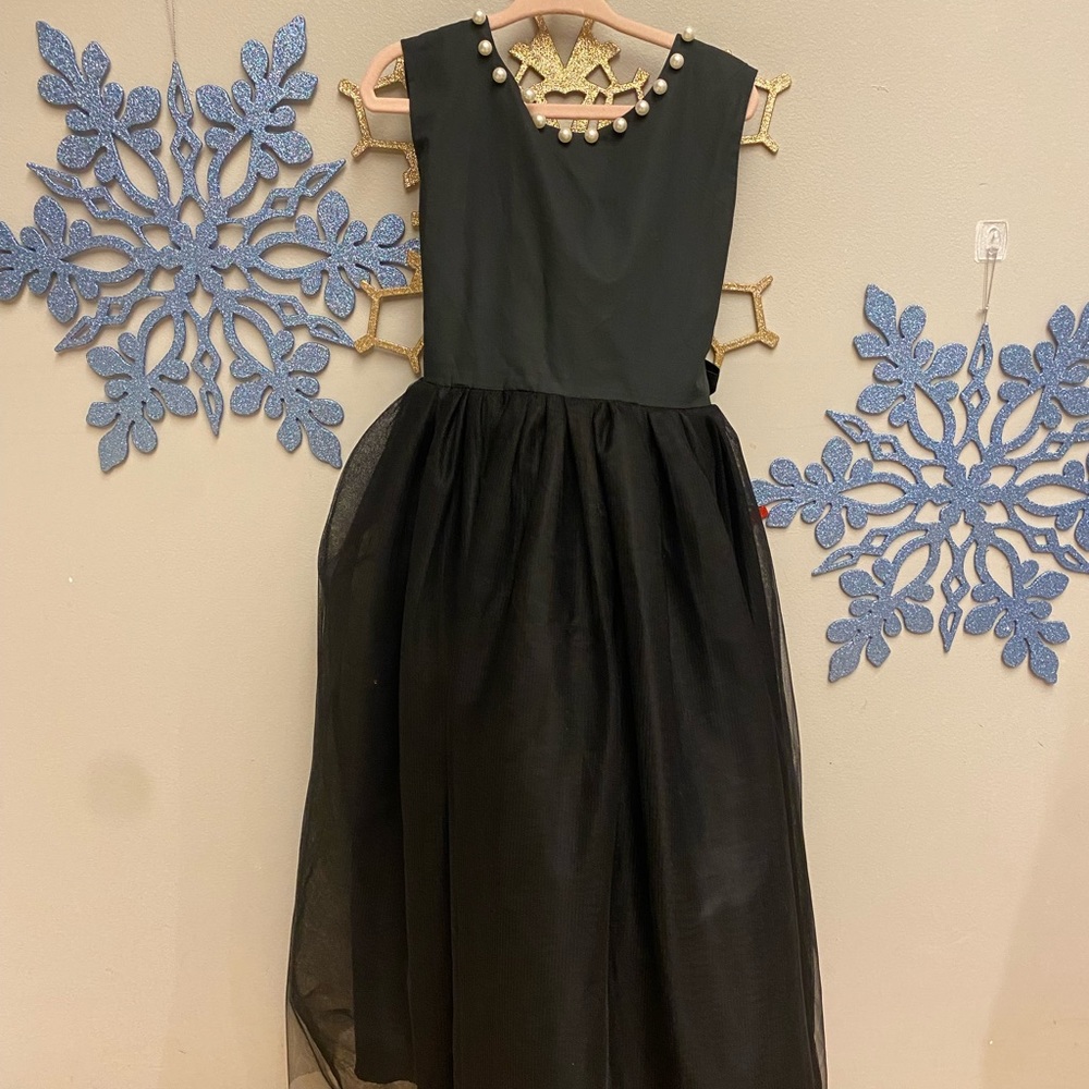 Only Little Once Breakfast at Tiffany's black and pearl dress.